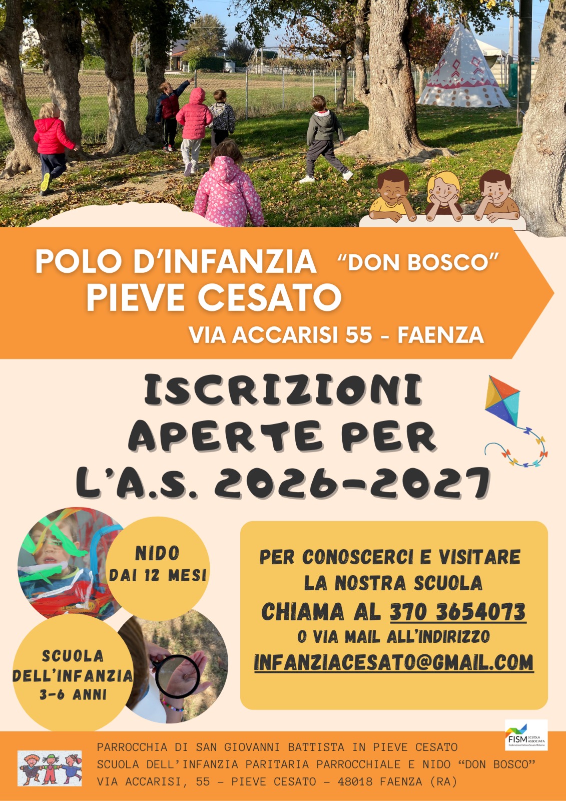 Locandina iscrizioni aperte Polo d'Infanzia Don Bosco