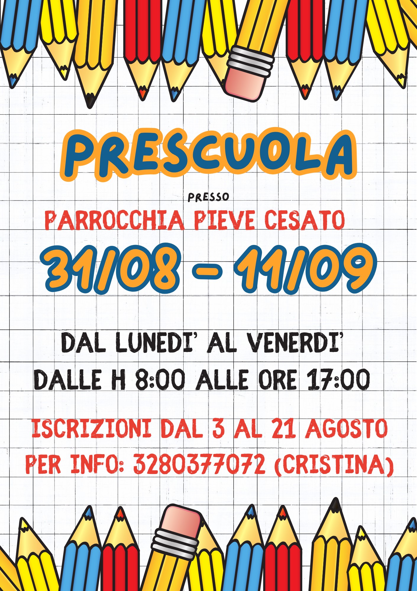 Volantino Prescuola 2026 presso la Parrocchia Pieve Cesato